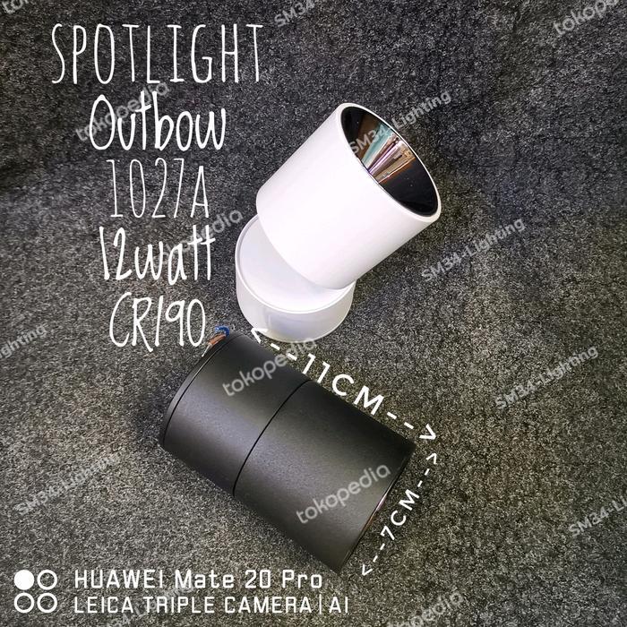 Downlight Outbow LED 1027A 12watt Adjustable Spotlight Outbow - Body HITAM, 4000k Neutral