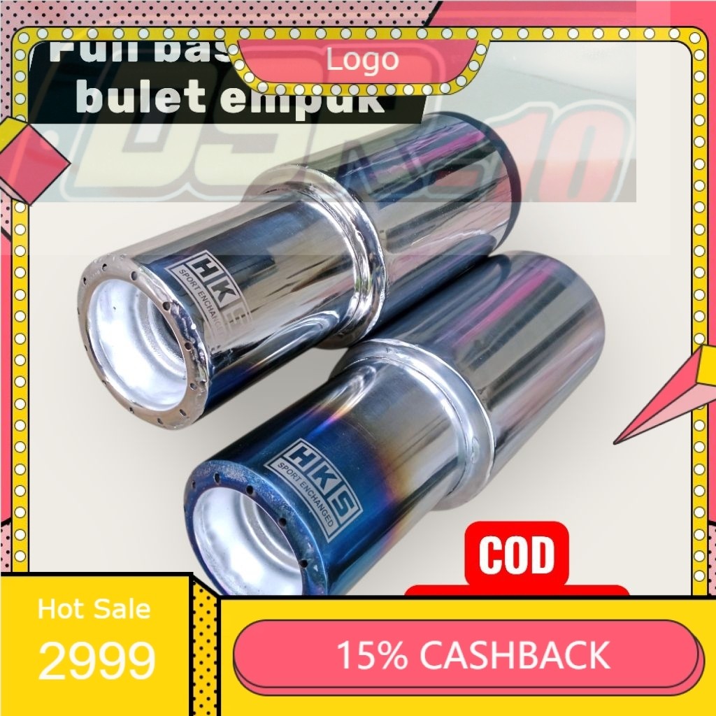 KNALPOT MOBIL HKS GRONEL BIRU Ngebas adem bulet empuk gahar inlet 2inc knalpot mobil avanza agya aly