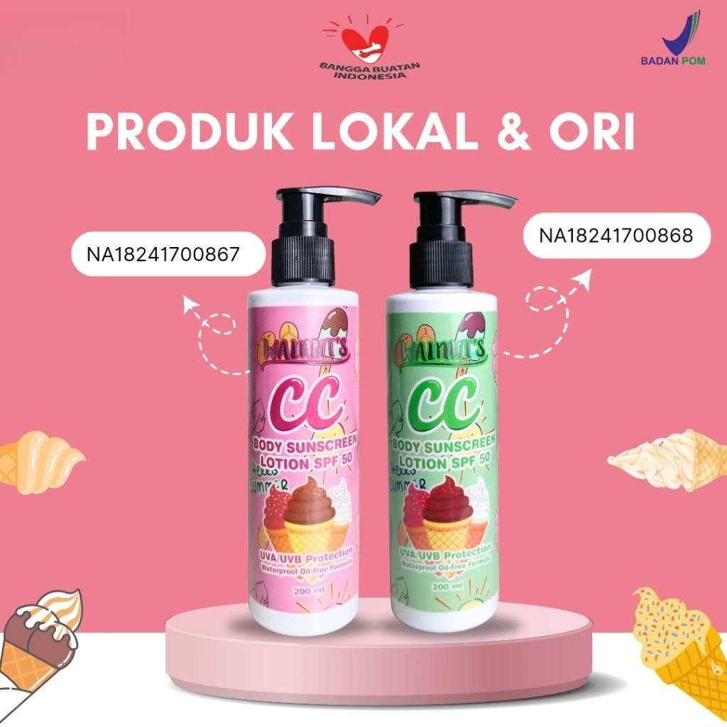 WALNUTS BODY SUNSCREEN LOTION | Walnuts DD dan CC | Lotion anti Matahari