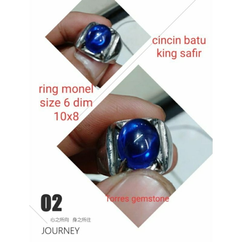 cincin batu permata king safir natural