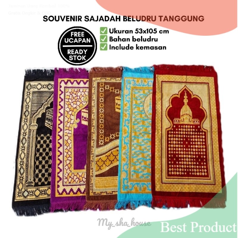 Souvenir SAJADAH BELUDRU TANGGUNG Parcel Sajadah Pengajian Tahlil Nikah Khitan Haji ulang tahun kena