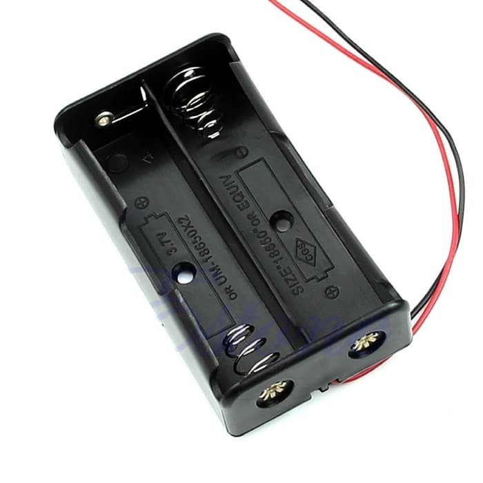 18650 Battery Holder Case 2 Slot with Wire Lead DIY Power Supply Box Baterai dengan Kabel