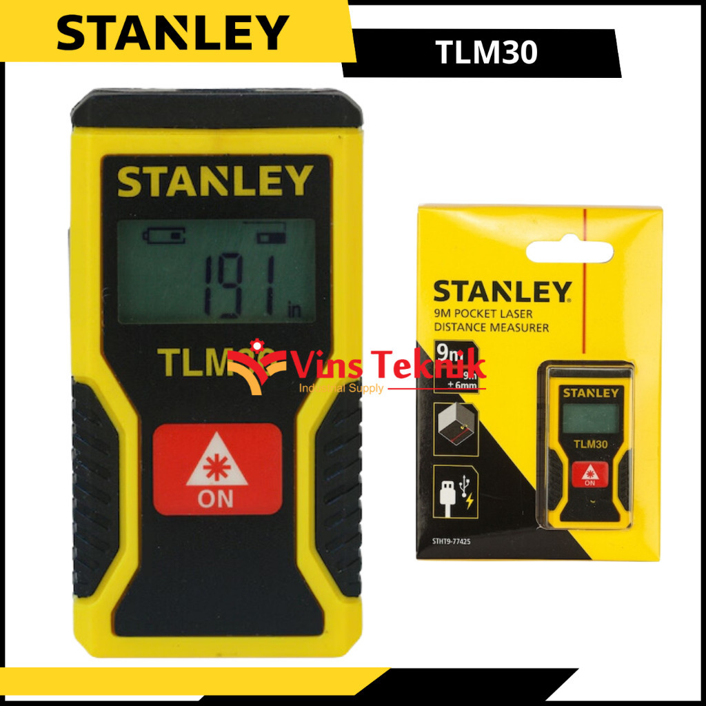 STANLEY TLM30 Alat Ukur Laser 9M Meteran Laser STHT77425