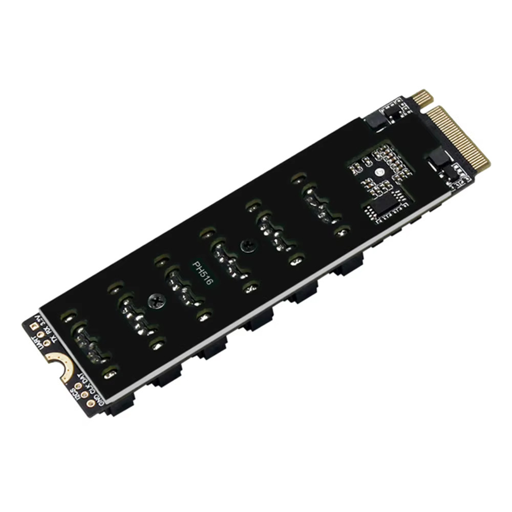 NVME to SATA Expansion Card M2 to SATA Adapter M2 Connector External SSD SATA 3 Port Multiplier 5Por