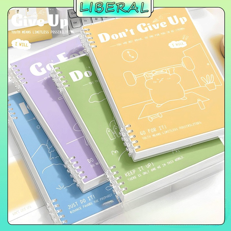 Buku Catatan Ring-Hinged Anjing Kecil Bergaris/A5/B5 Bergaris/Isi Tebal Kotak Buku Catatan Ring-Hing