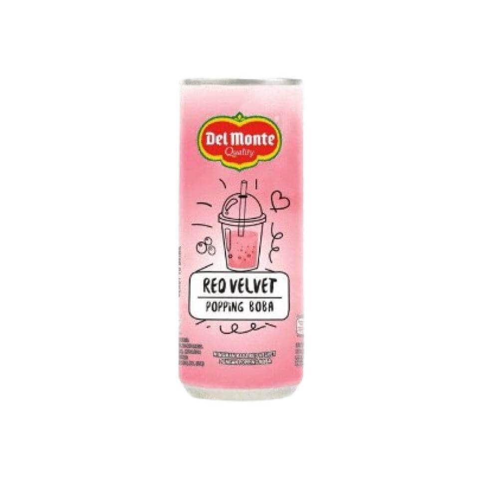 Del Monte Minuman Red Velvet Popping Boba Kaleng 240 ml