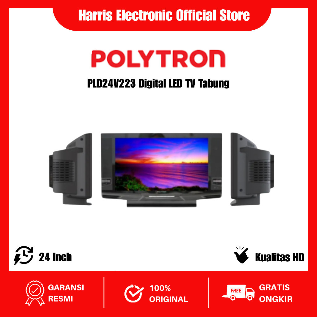VS TV DIGITAL Tabung LED TV POLYTRON 24 inch PLD 24V223 USB MOVIE