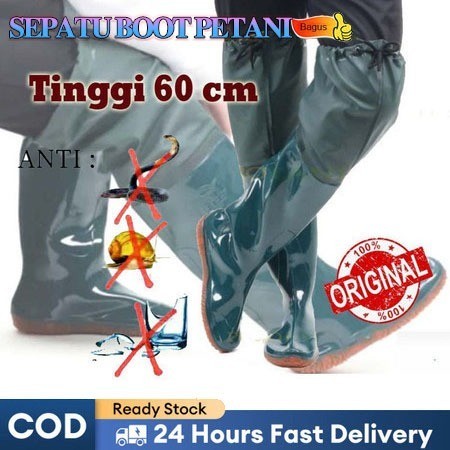 Sepatu Bot Tahan Air / Sepatu Bot Pria Wanita Sawah Petani Nelayan Mancing Multifu Impor Waterproof 
