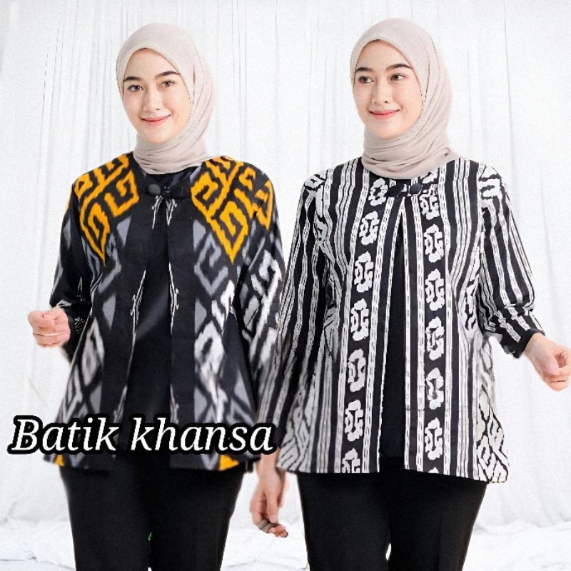 Baju Batik Wanita Atasan Batik Kerja Kantor Modern