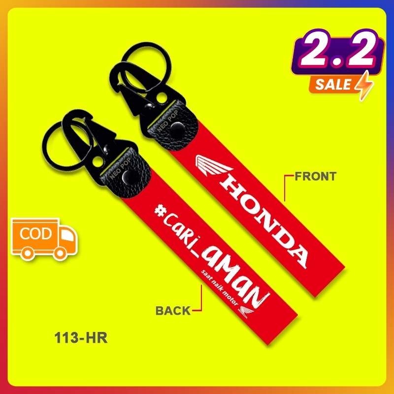 GANTUNGAN KUNCI PREMIUM HONDA CARI AMAN SAAT NAIK MOTOR KEYCHAIN KEREN LOGO SEPEDA MOTOR AKSESORIS V