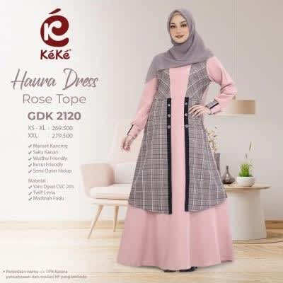 KEKE GAMIS DEWASA HAURA DRESS ROSE