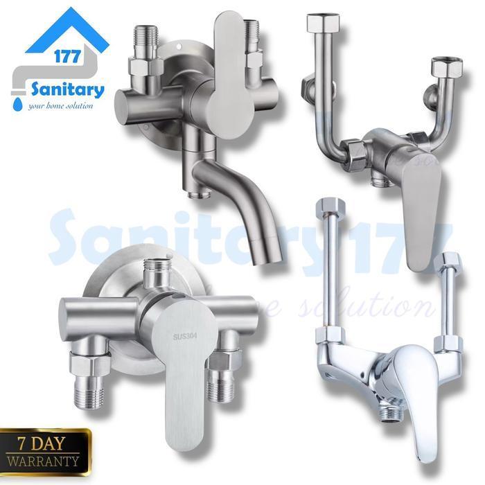 Varian Kran Mixer Instalasi Luar Panas dingin stainless 304  kuningan- keran air tanpa bobok bathtub