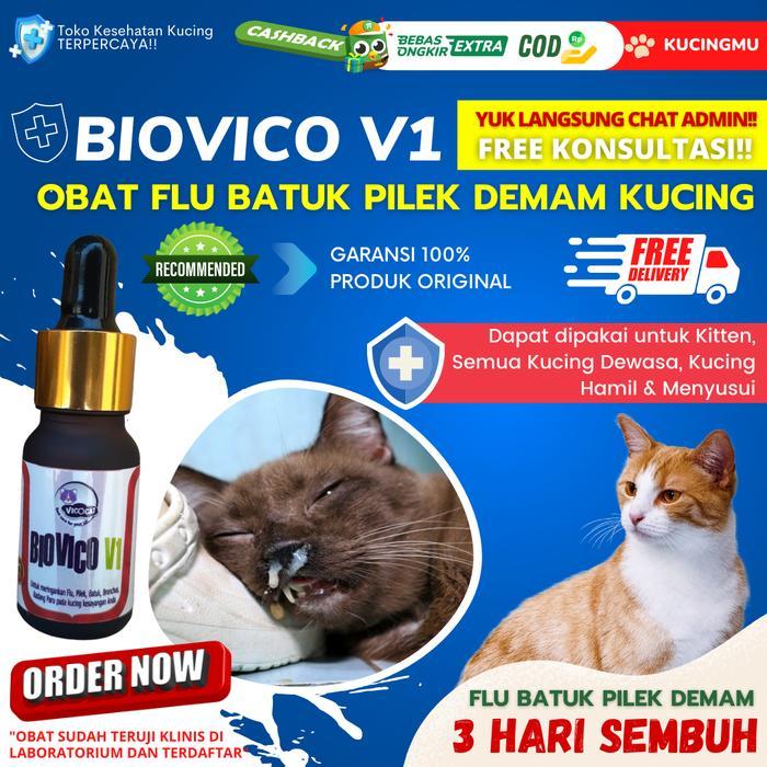 Obat Kucing Biovico V1 Mengobati Flu Batuk Pilek Kucing dan Kitten