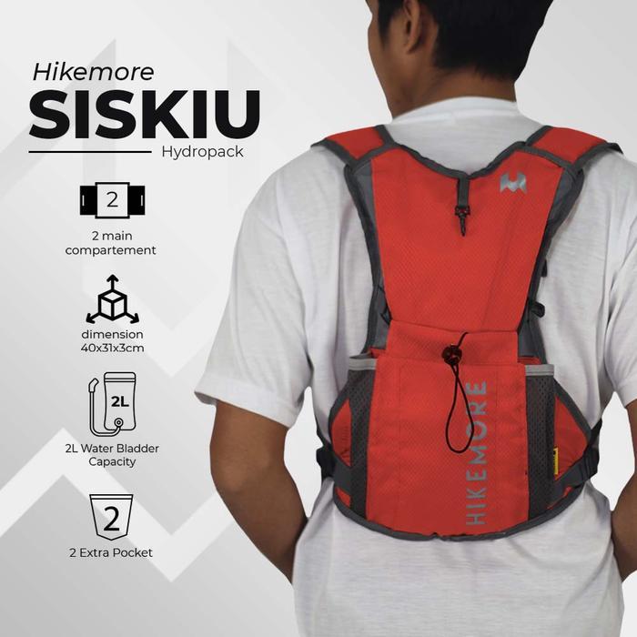 Tas Sepeda Outdoor Hydrobag Water Bladder Hikemore Siskiu Terbaru - ORANGE GREY