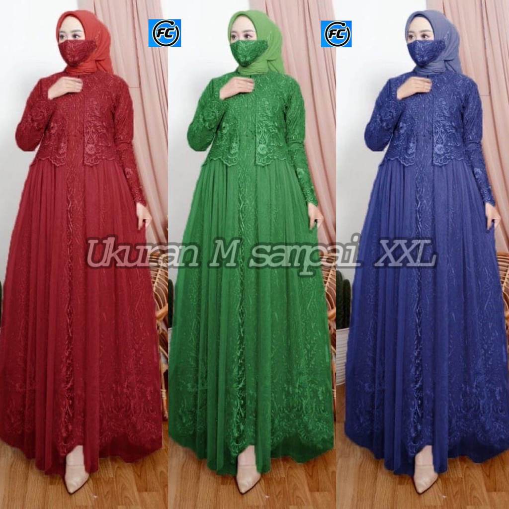 Gamis sayap / Gamis rompi / Baju muslimah / Pakaian Muslim Wanita / Gamis Busui / Gamis Full Brukat