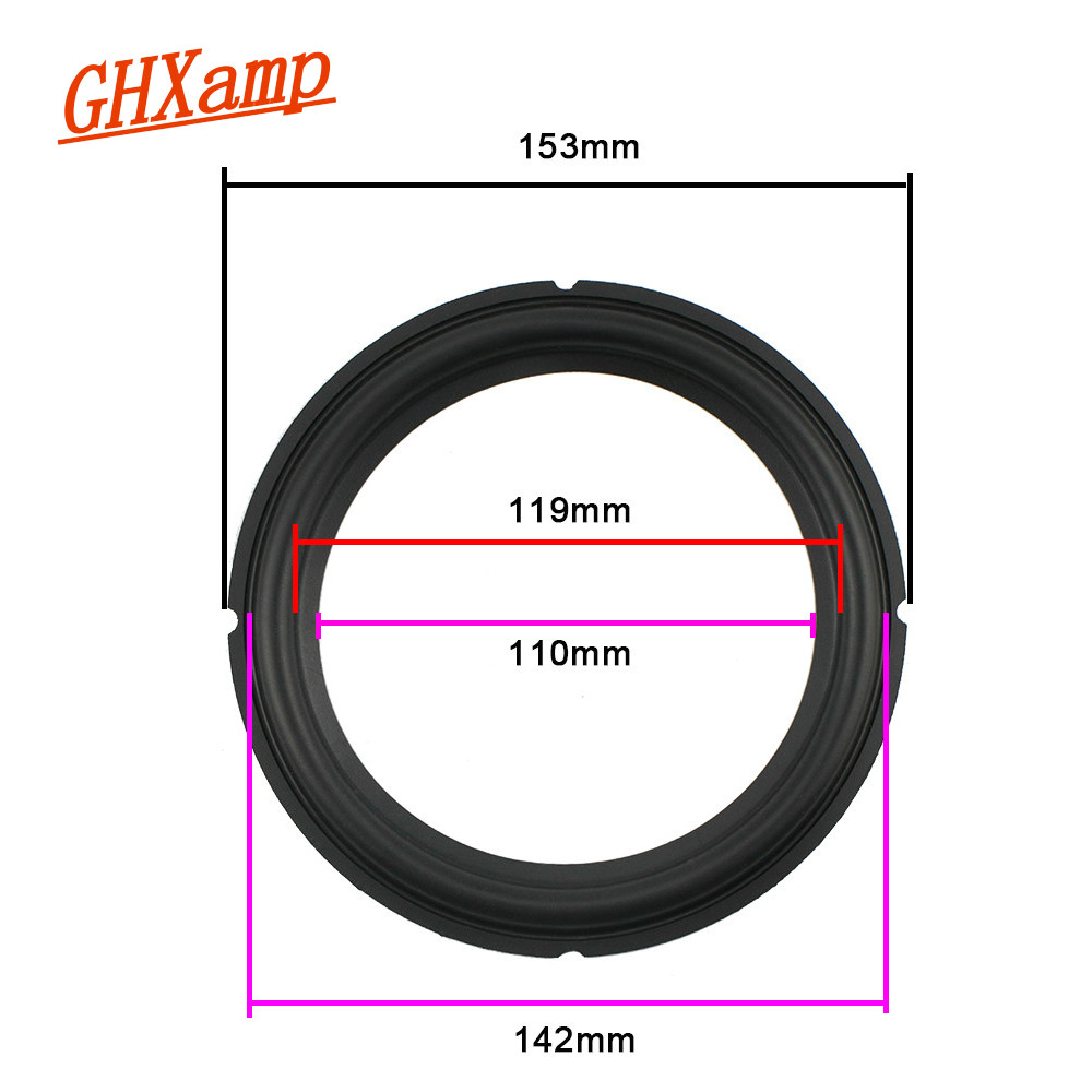 Ghxamp 6.5 in Speaker Rubber Edge Suspension 153mm Soft Surround Side Speaker Repair Parts For JBL A
