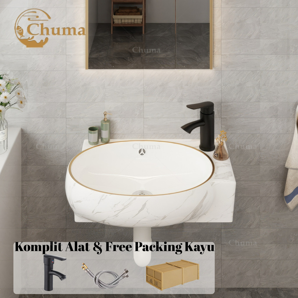 Wastafel Keramik Gantung Wastafel Cuci Tangan Wastafel keramik Cuci Tangan Set Minimalis Mewah Moder