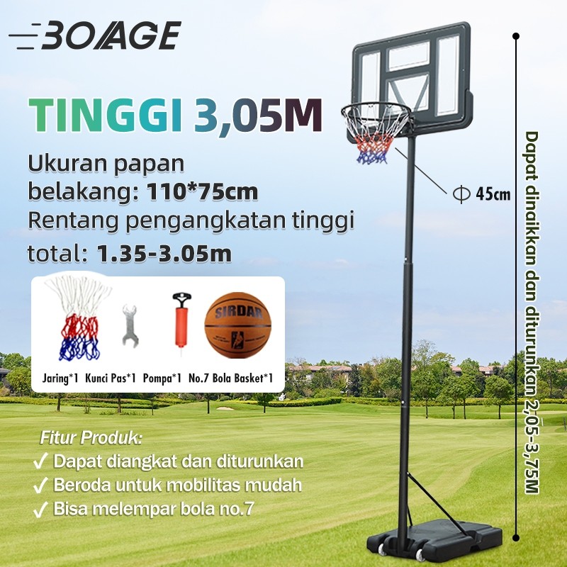 (Penawaran panas)RING BASKET PORTABLE ANAK DAN DEWASA BISA DIATUR NAIK TURUN/stand basket anak-anak/