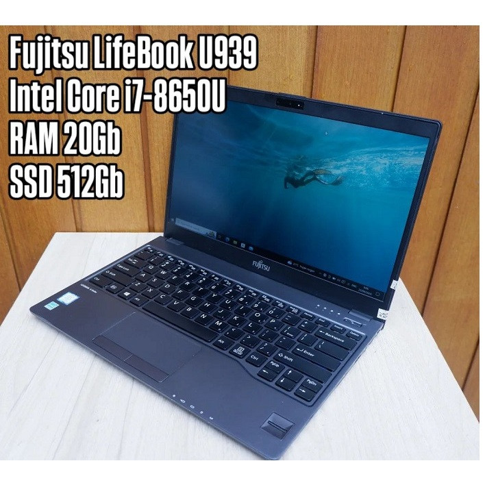 Laptop Fujitsu Lifebook U938 Intel Core i7-8650U Ram 16Gb Ssd 1TB Windows 11 Normal Siap Pakai - Lap