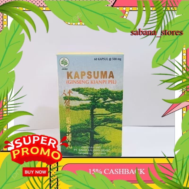 GUNJANG PROMO  PRODUK ORIGINAL 100% Kapsuma / Ginseng KianPi Pil (1Botol @60Kapsul) GINGSENG PIL ASL