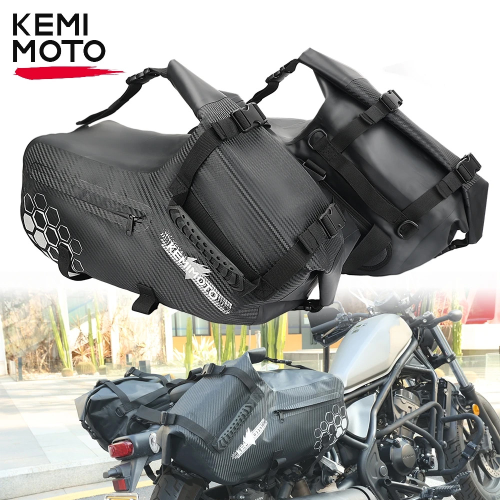 KEMiMOTO Motorcycle Bag 28L Waterproof Travel Luggage Saddlebags For Motorcycles Pannier Side Bag Un