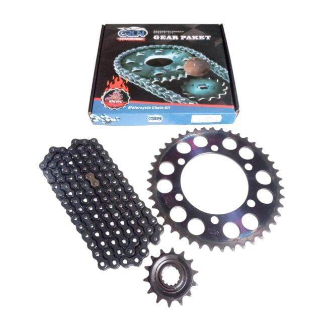 GEAR GIR SET PAKET PLUS RANTAI YAMAHA R25 R 25 MT25 MT 25 520 112L 43T 14T