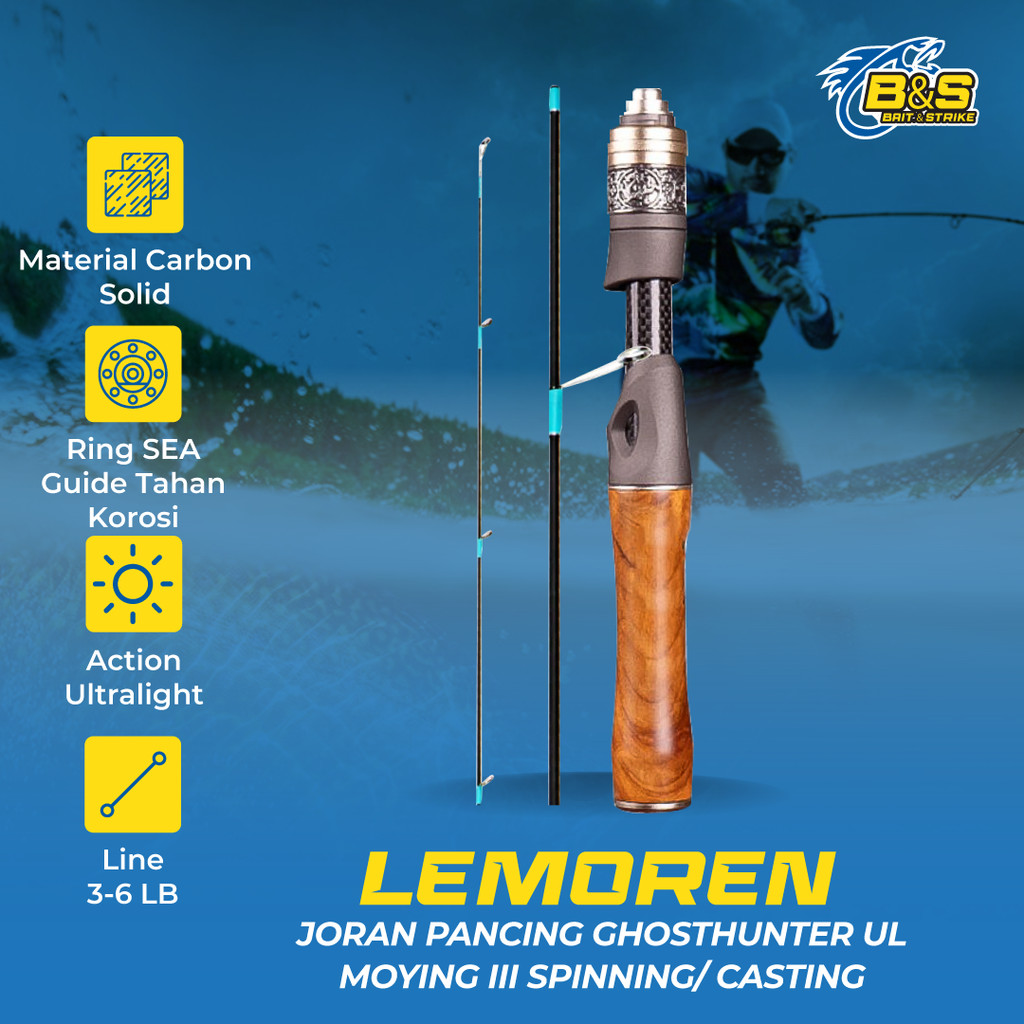 Joran Pancing GhostHunter Lemoren UL MOYING III 3-6lb UltraLight Carbon Solid joran Spining & castin