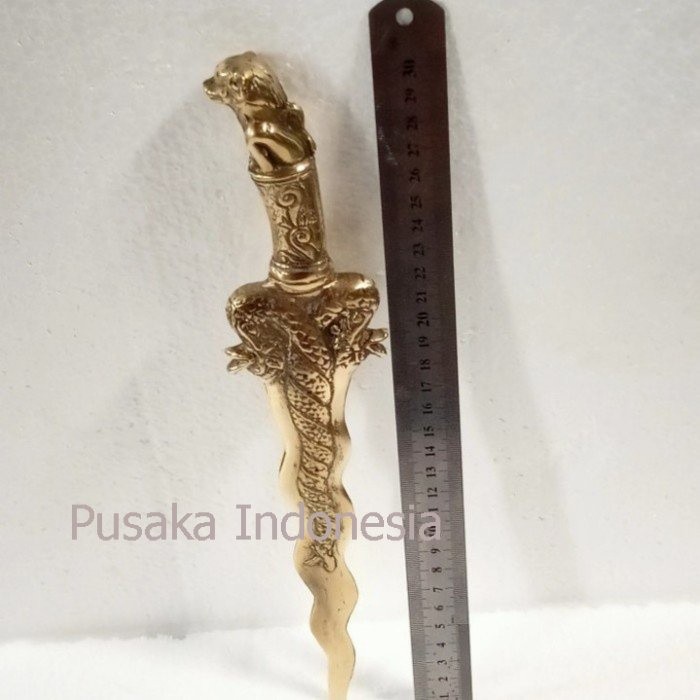 Keris Naga Kembar Kuningan Tebal Antik Dijamin Paling Murah Seindonesia PI7666