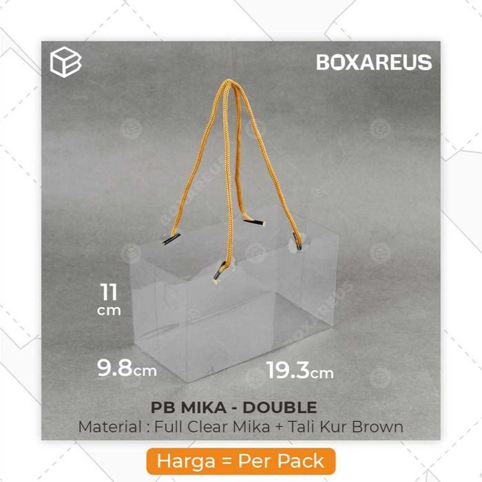 Kantong Mika Souvenir Transparan Tas Hampers Kotak Kado | PB Mika - Mika Double