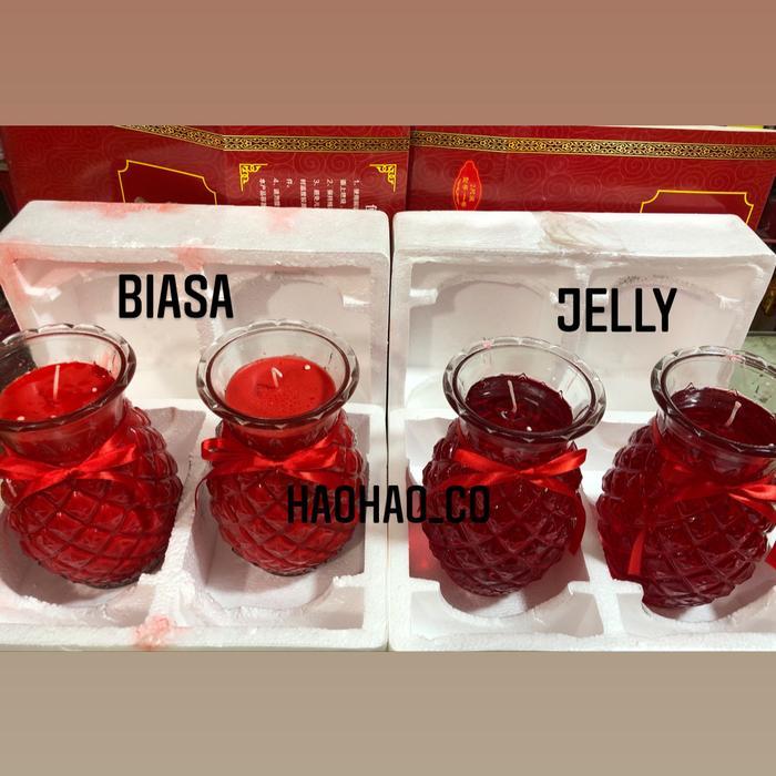 Promo Lilin Merah Bentuk Nanas Jumbo/Besar | 2 Varian ( Biasa dan Jelly - Jelly Terlaris