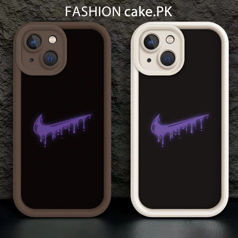 Case For Infinix Smart 5 6 7 8 9 Infinix Hot 40 30 9 30i Kasing HP Dua Warna Logo Nike Tetesan Ungu