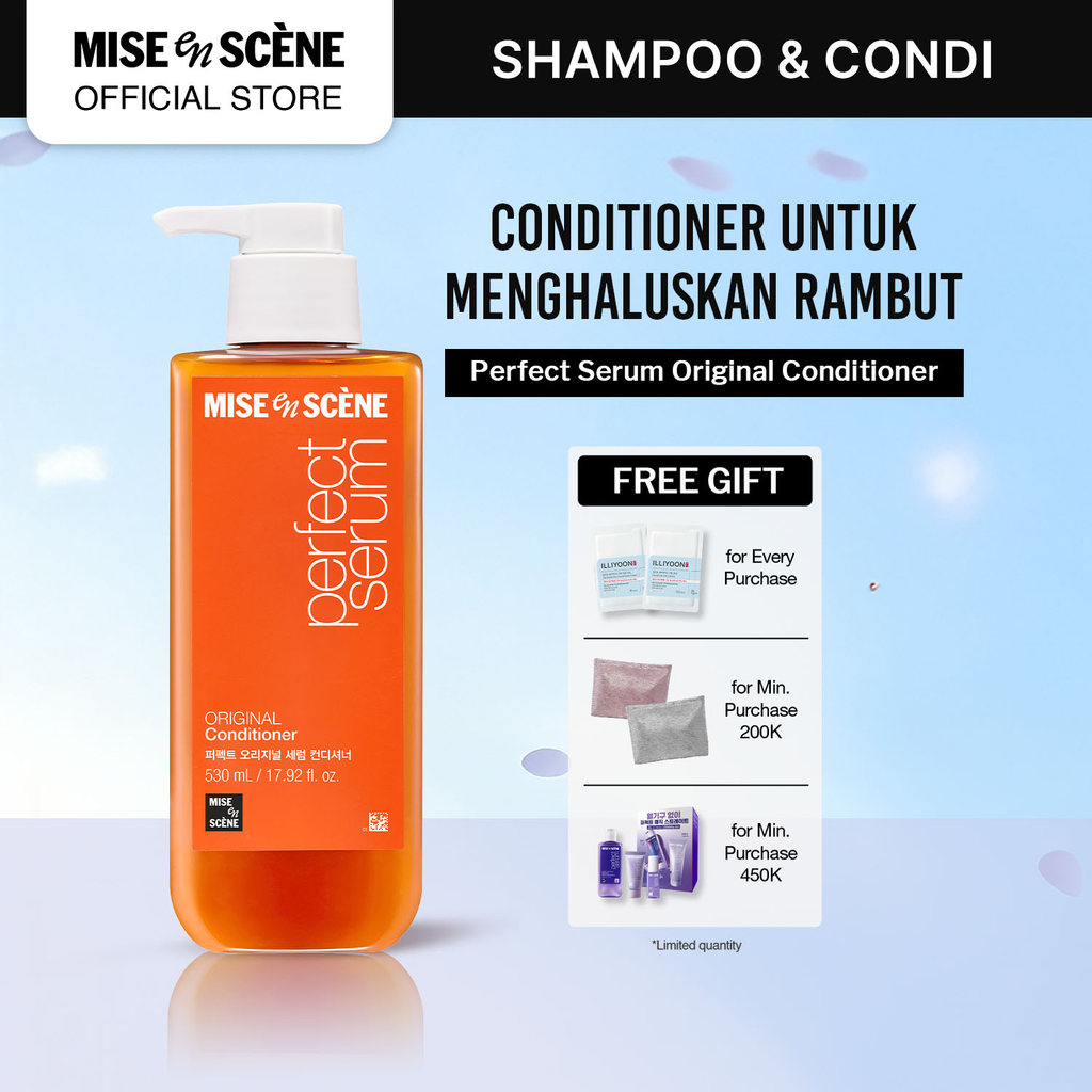 mise en scene Perfect Serum Original Conditioner 530ml - Kondisioner Rambut Rusak Melembutkan Tanpa 