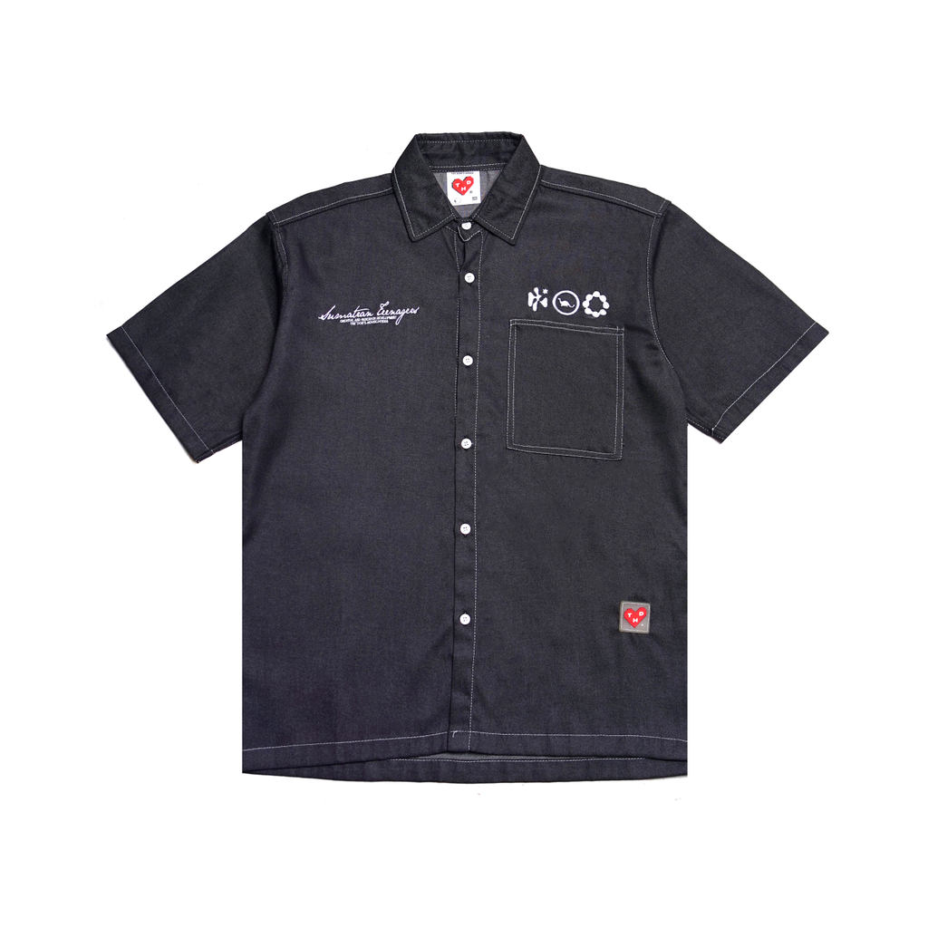 The Don's House TEENAGERS SS - Workshirt / Kemeja Lengan Pendek Bahan Denim Pria Wanita