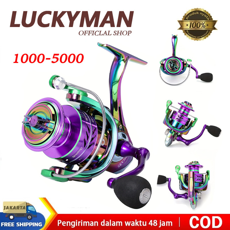 LUCKY MAN Gulungan Pancing 1000-5000 Reel Pancing Max Drag 30KG Handle Spinning Fishing Reel