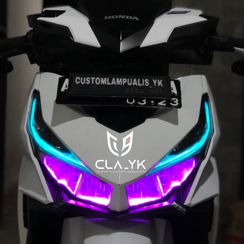 vario led old paket lampu alis dan devil eye