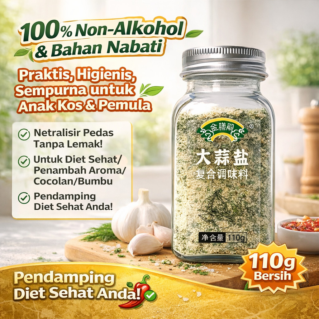 [ Rendah Kalori Penyedap Sehat ] Parsley Garlic Salt 110g - Bumbu Masak Premium Tanpa Pengawet, Coco