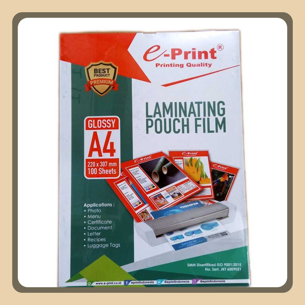 PLASTIK LAMINATING A4 ISI 100 LEMBAR TEBAL