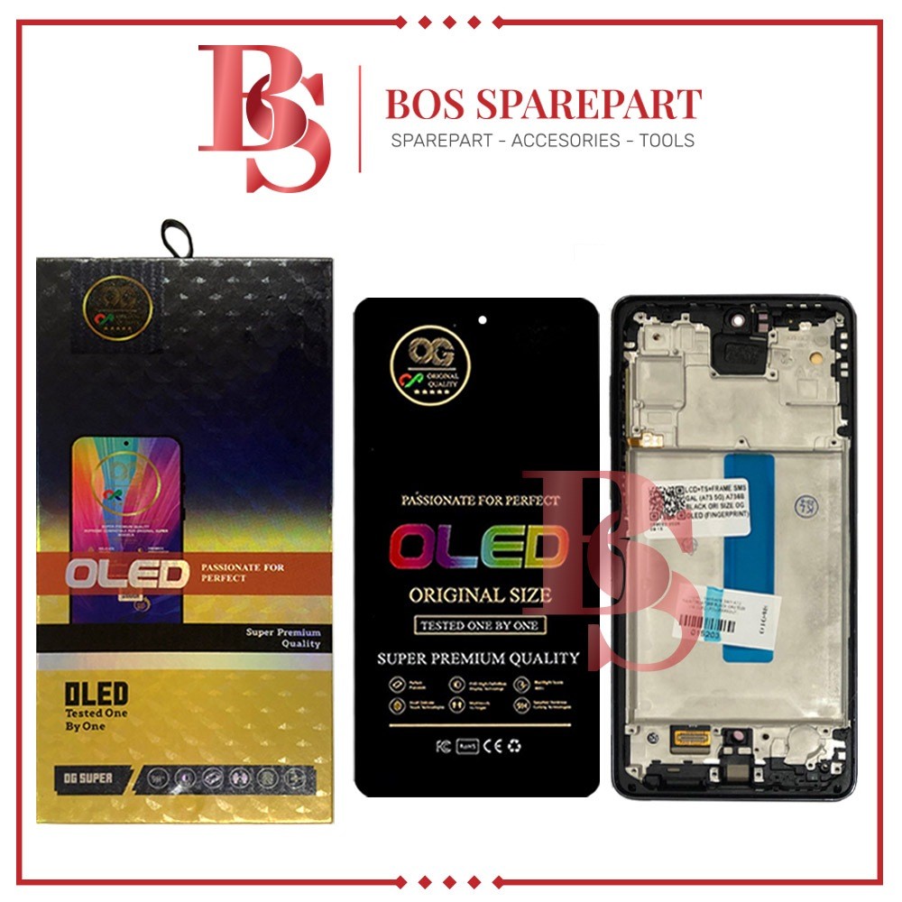 Bos Sparepart Jakarta - LCD TOUCHSCREEN + FRAME SAMSUNG A73 5G / A736 / A736B BLACK ORI SIZE OG OLED