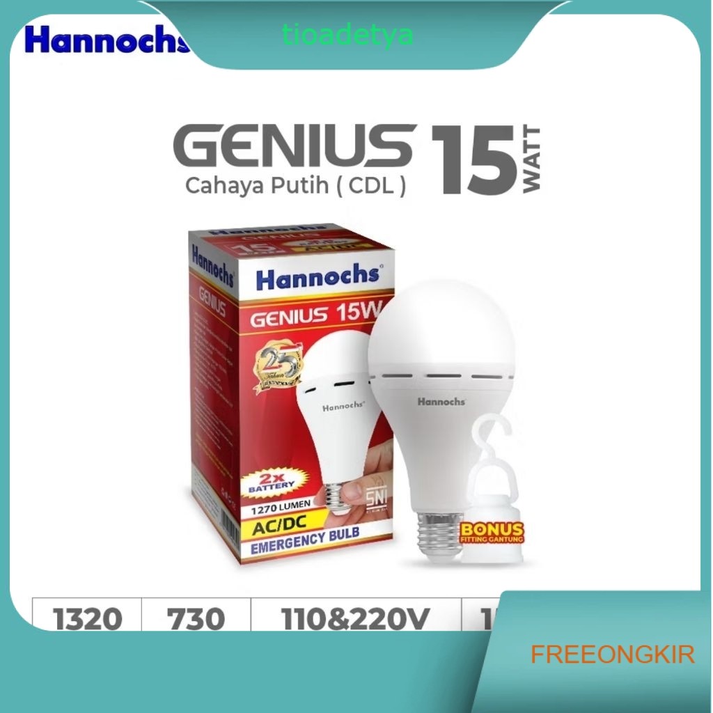 Led Hannochs Genius 15 Watt - Lampu Emergency Hannochs 15 W Lampu Hannochs