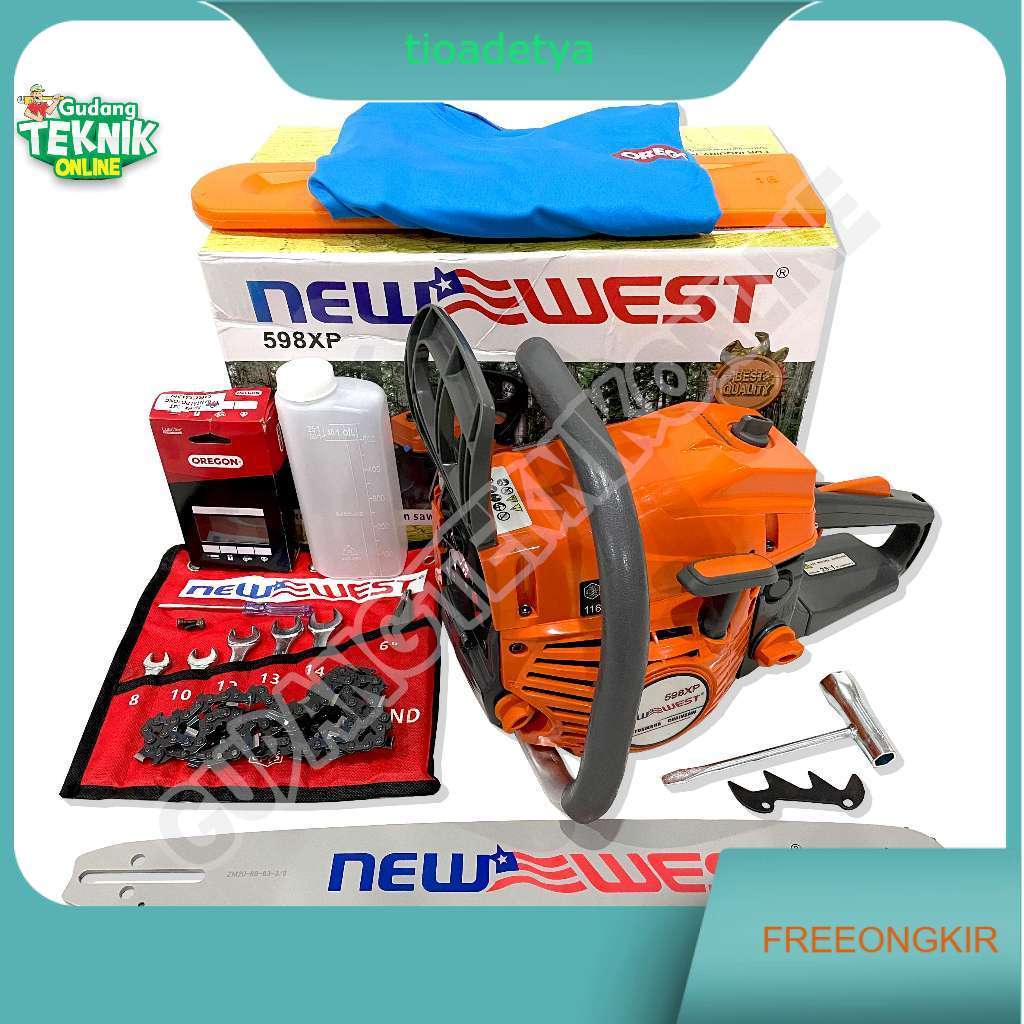 Mesin Chainsaw Gergaji Kayu NEW WEST 588/598XP 20" 22" Bar Laser Tip Dan Gigi - NEW WEST 588/598XP 2