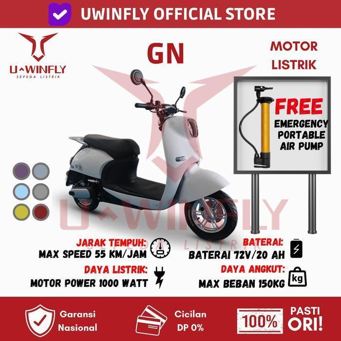 Promo Murah Sepeda Motor listrik uwinfly golden turtle 2 GT2 GN - Merah Keren - hitam