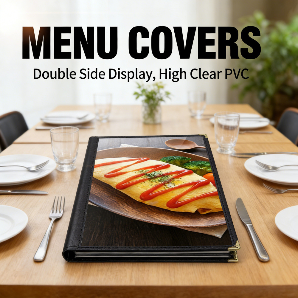 Resto-Hitam Menu Cover Buku a4 Cover Menu Pelindung Cover Menu Buku Sampul 4 halaman