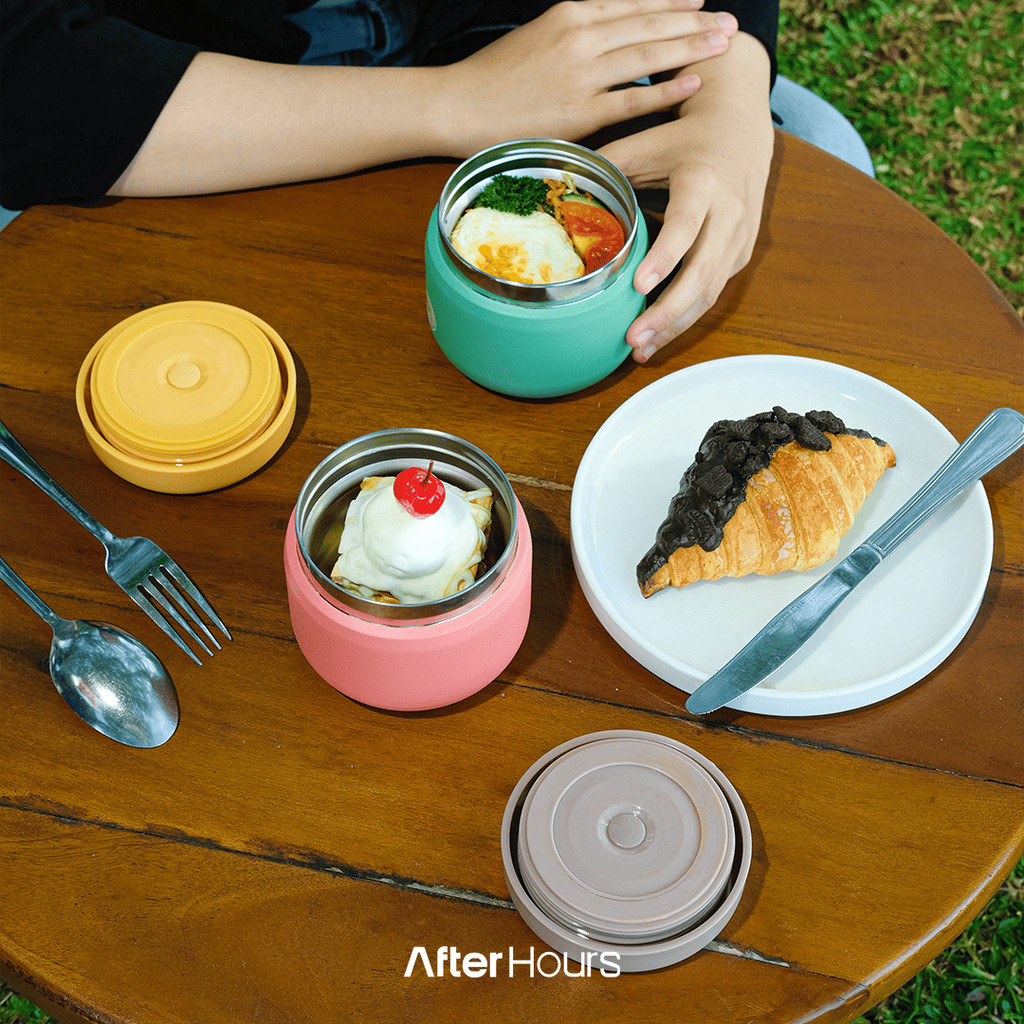 HOMMA Lunch Box Termos Tempat Makanan Sup Kuah 300ml Anti Bocor Tahan Dingin 12 Jam Panas 5 Jam TATA