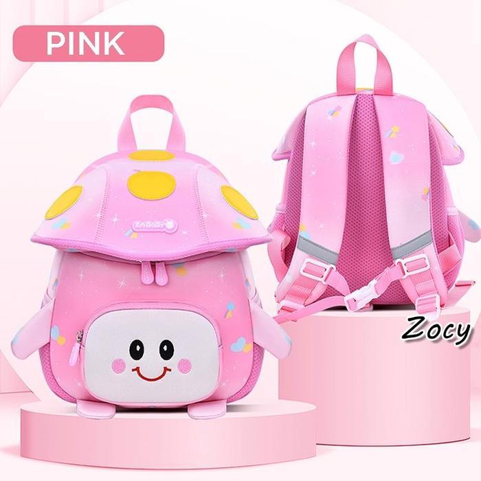 Tas Ransel Anak 3D Motif Jamur - Ungu