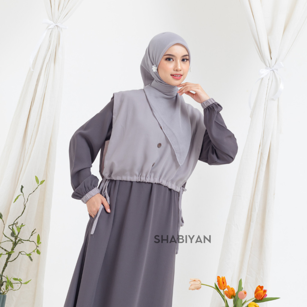 Shabiyan 416 Gamis Remaja Perempuan Wollycrepe Polos
