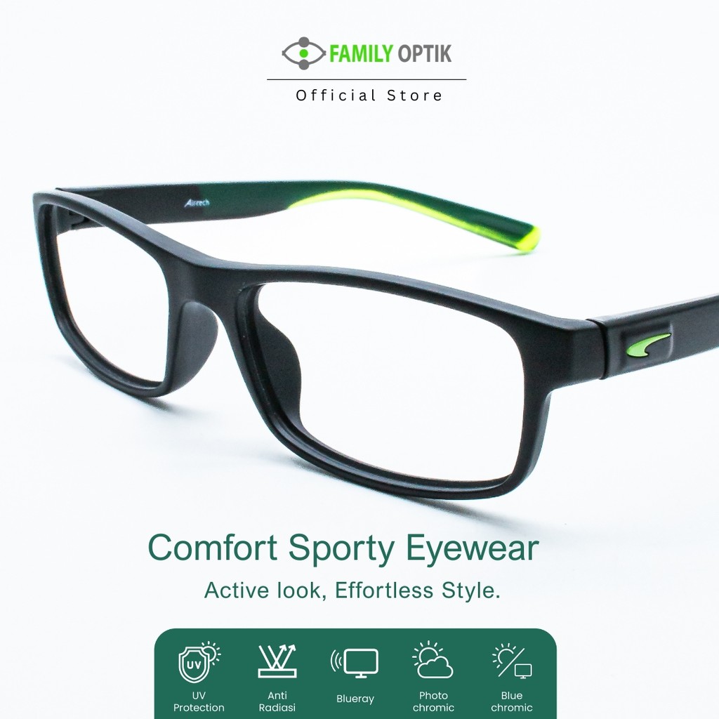 Family Optik - Kacamata Blush On Airtech Blueray Photocromic Anti Radiasi 6138 Minus Cylinder