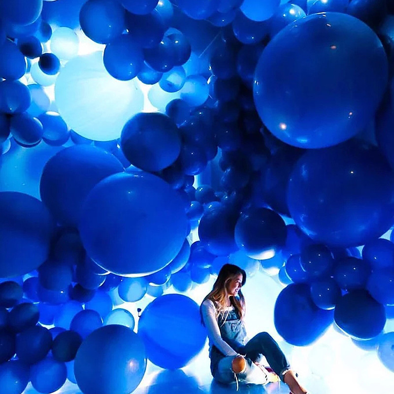 5 "10" 12 "18" 36 " Latex Balloons Matte Pure Blue Balloons Round Blue Art Shape Wedng Decoration Bi