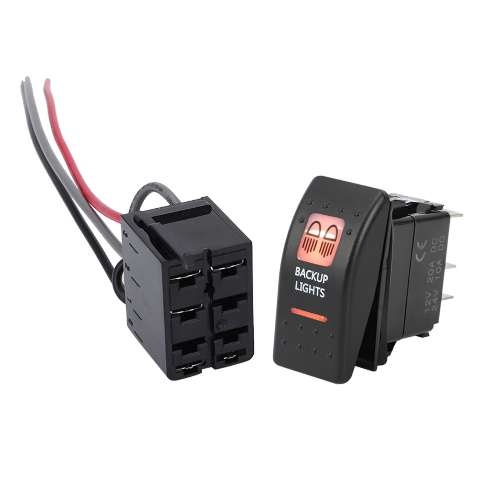 20A 12V BACKUP LIGHTS SWITCH WITH AMBER ORANGE LIGHT LAMP ROCKER FOR CAN AM MAVERICK COMMANDER DEFEN