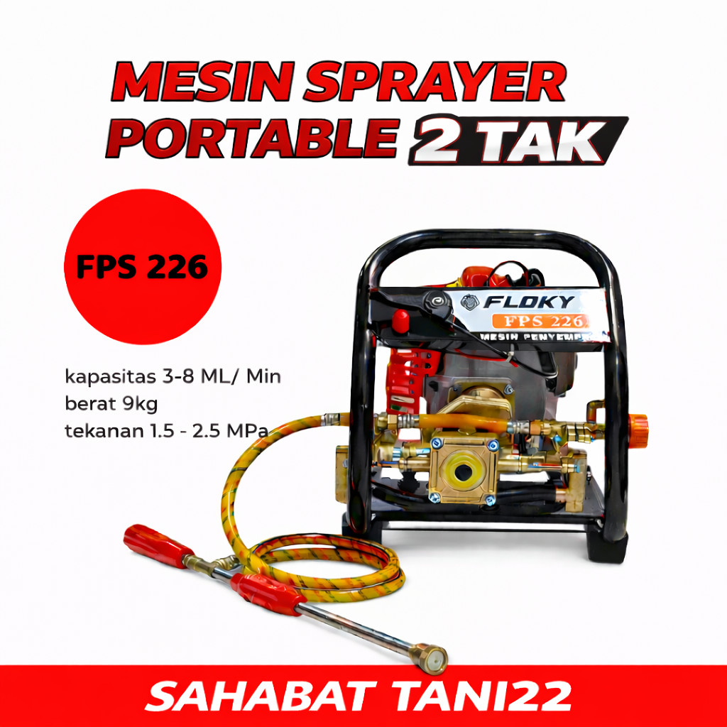 Mesin Power Sprayer FLOKY FPS226 2 Tak Mesin Doorsmeer Steam Cuci Motor AC 2 Tak Mesin Semprotan Ham