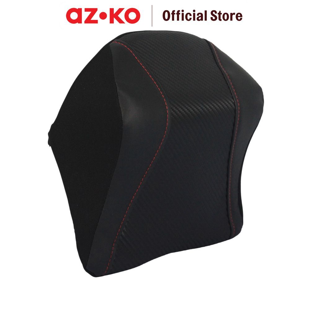 AZKO Otto Klasse Bantal Leher Carbon Untuk Kursi Mobil- Hitam Neck Cushion Bantal Mobil Car Pillow S